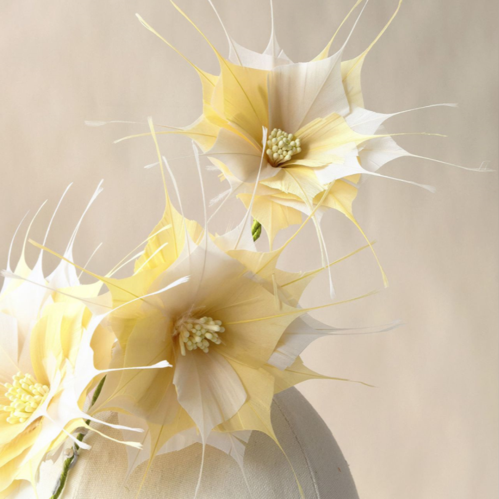 RM1734 Hand-Trimmed Goose Feather Trio Spray for Race Day & Social Season Millinery