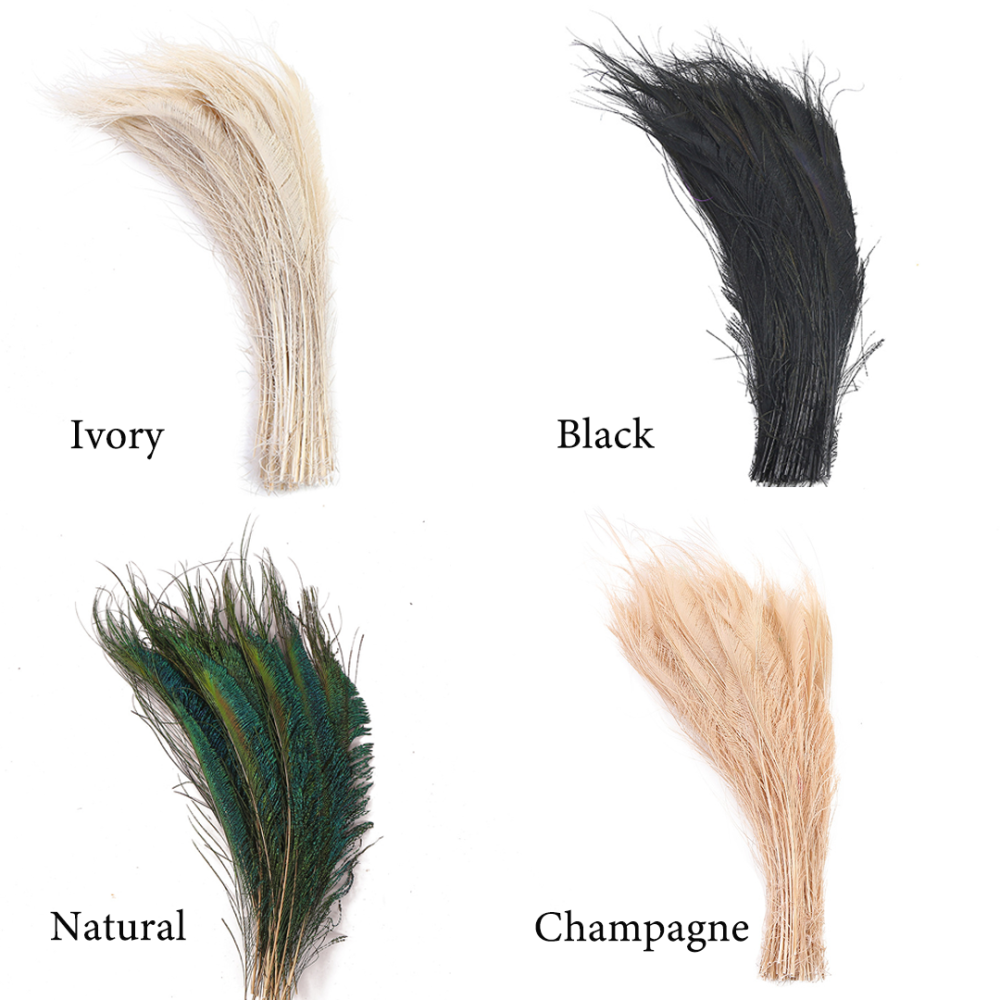 FEA1026 Burnt Peacock Sword Feathers 30-40cm for Craft & Millinery 10pcs/Packet