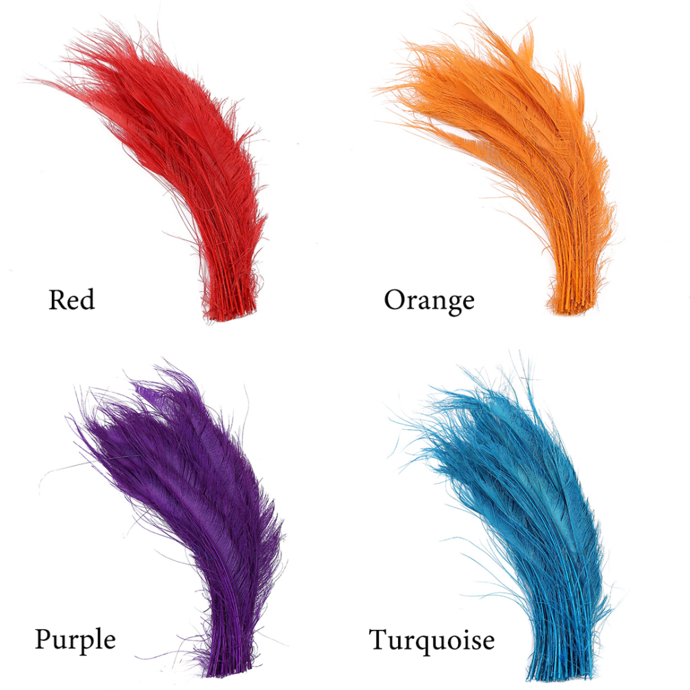 FEA1026 Burnt Peacock Sword Feathers 30-40cm for Craft & Millinery 10pcs/Packet