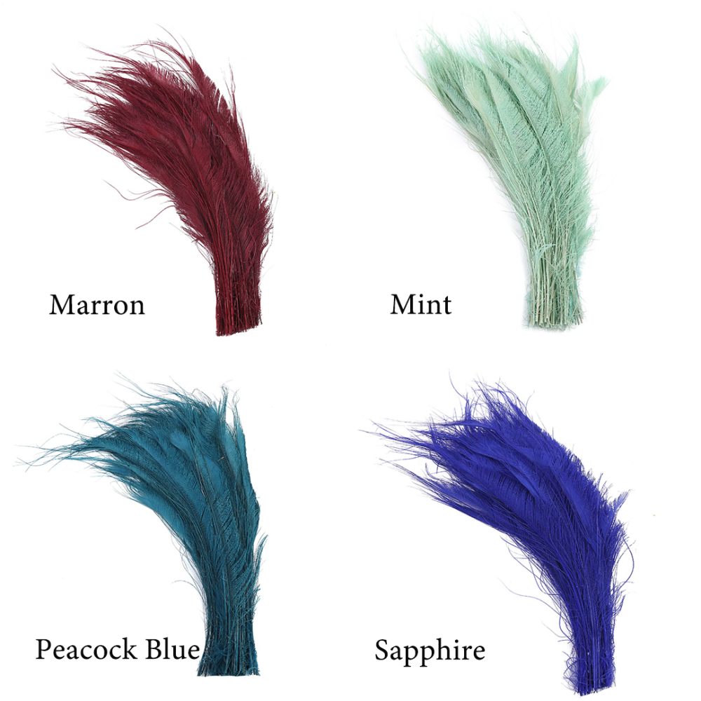 FEA1026 Burnt Peacock Sword Feathers 30-40cm for Craft & Millinery 10pcs/Packet