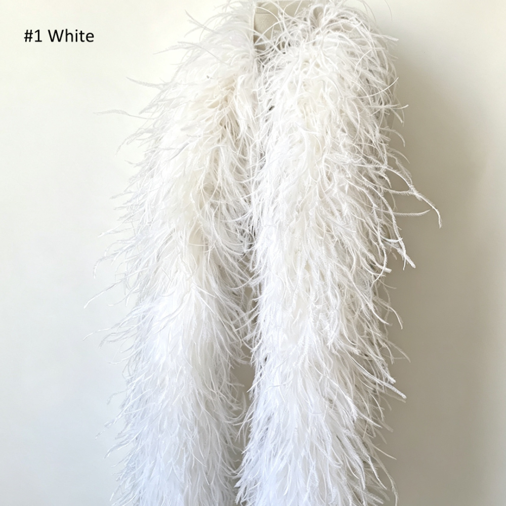 FEA1038 10-Ply 15-18cm Solid Ostrich Feather Boa for Spring Carnival Derby Gala Couture One Piece