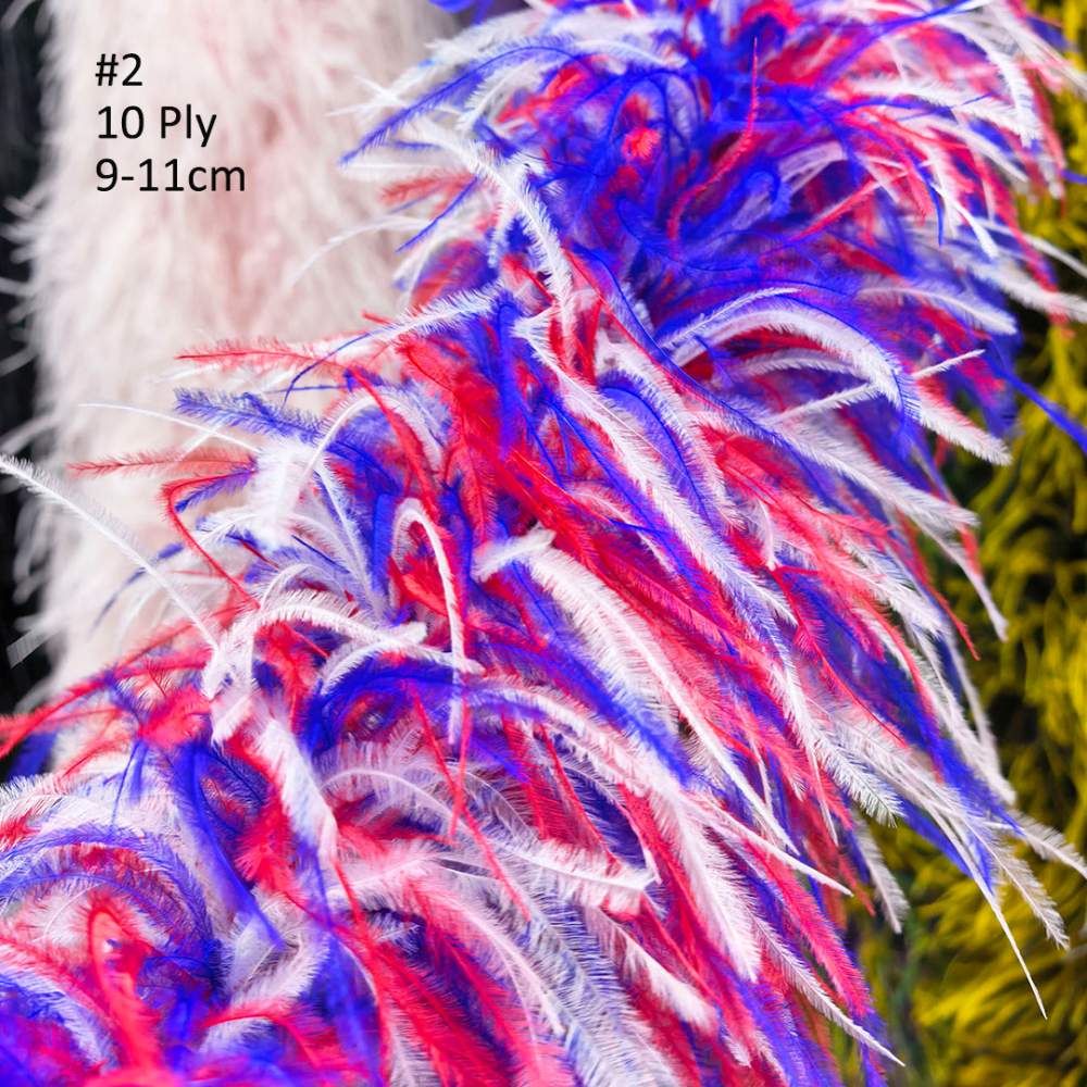 FEA1038 10-Ply 9-11cm Ostrich Feather Boa for Carnival Derby Gala Couture