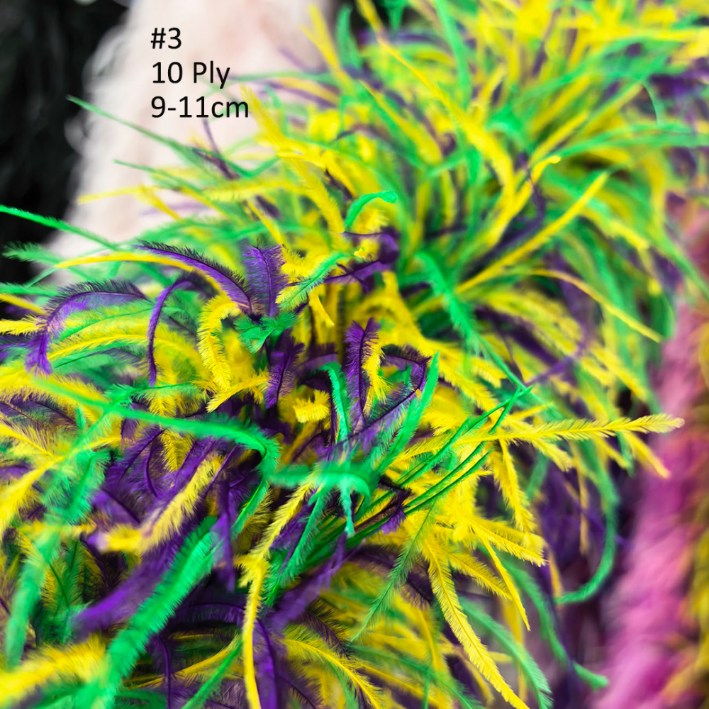FEA1038 10-Ply 9-11cm Ostrich Feather Boa for Carnival Derby Gala Couture