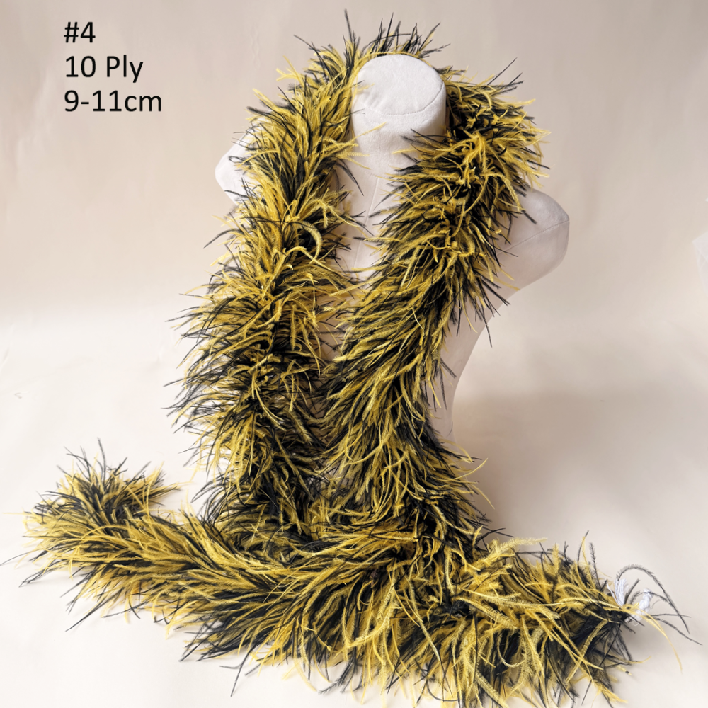 FEA1038 10-Ply 9-11cm Ostrich Feather Boa for Carnival Derby Gala Couture