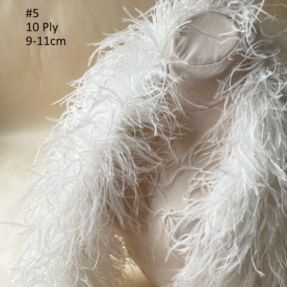 FEA1038 10-Ply 9-11cm Ostrich Feather Boa for Carnival Derby Gala Couture