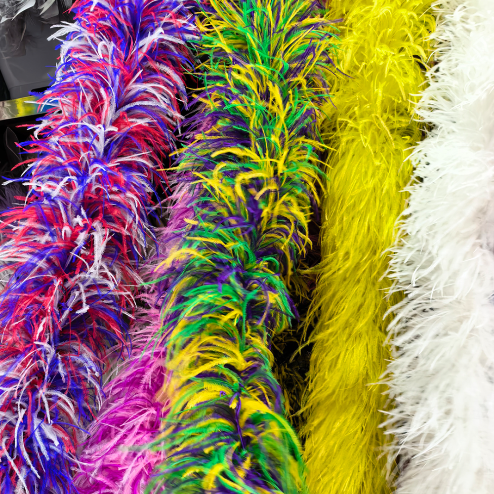 FEA1038 10-Ply 9-11cm Ostrich Feather Boa for Carnival Derby Gala Couture
