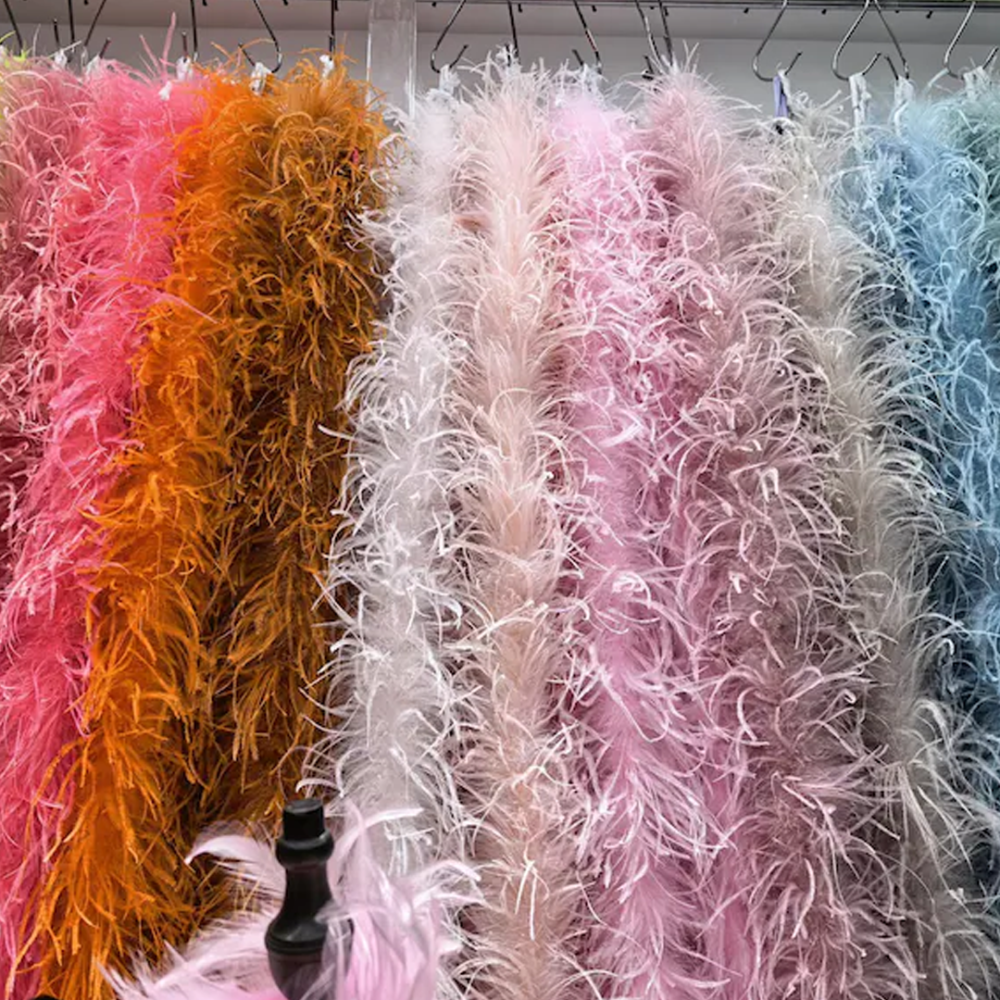 FEA1037 13-15cm Hand-Selected Ostrich Feather Boa Multi-Ply for Couture