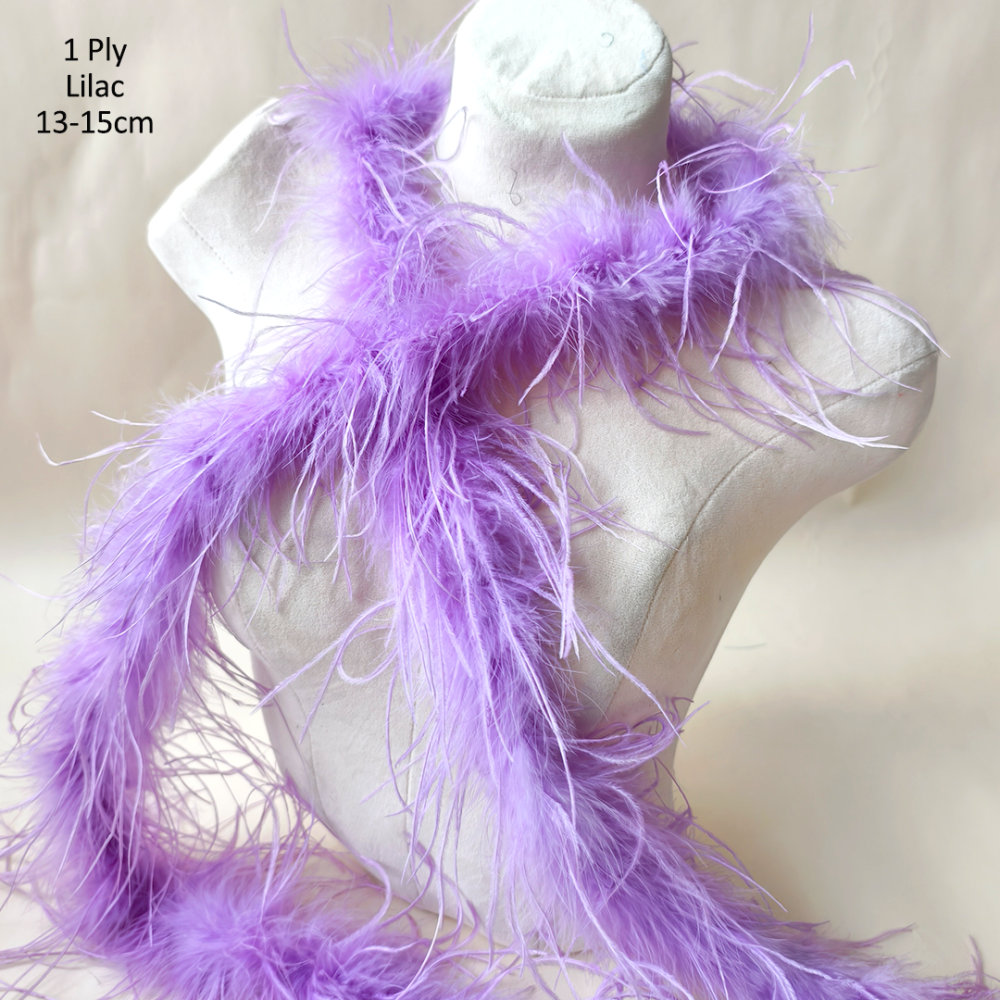 FEA1037 13-15cm Hand-Selected Ostrich Feather Boa Multi-Ply for Couture