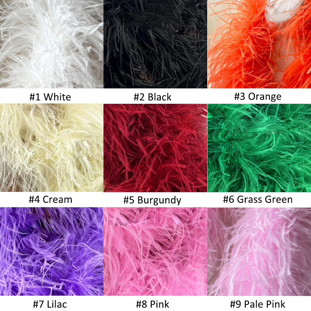 FEA1037 13-15cm Hand-Selected Ostrich Feather Boa Multi-Ply for Couture One Piece