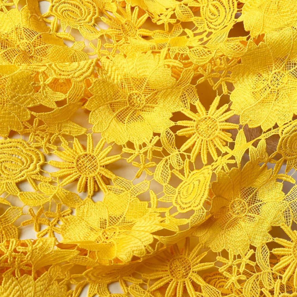 SFB3032 3D Floral Cutout Embroidered Lace Fabric for Racing & Bridal Millinery 0.5 Yard