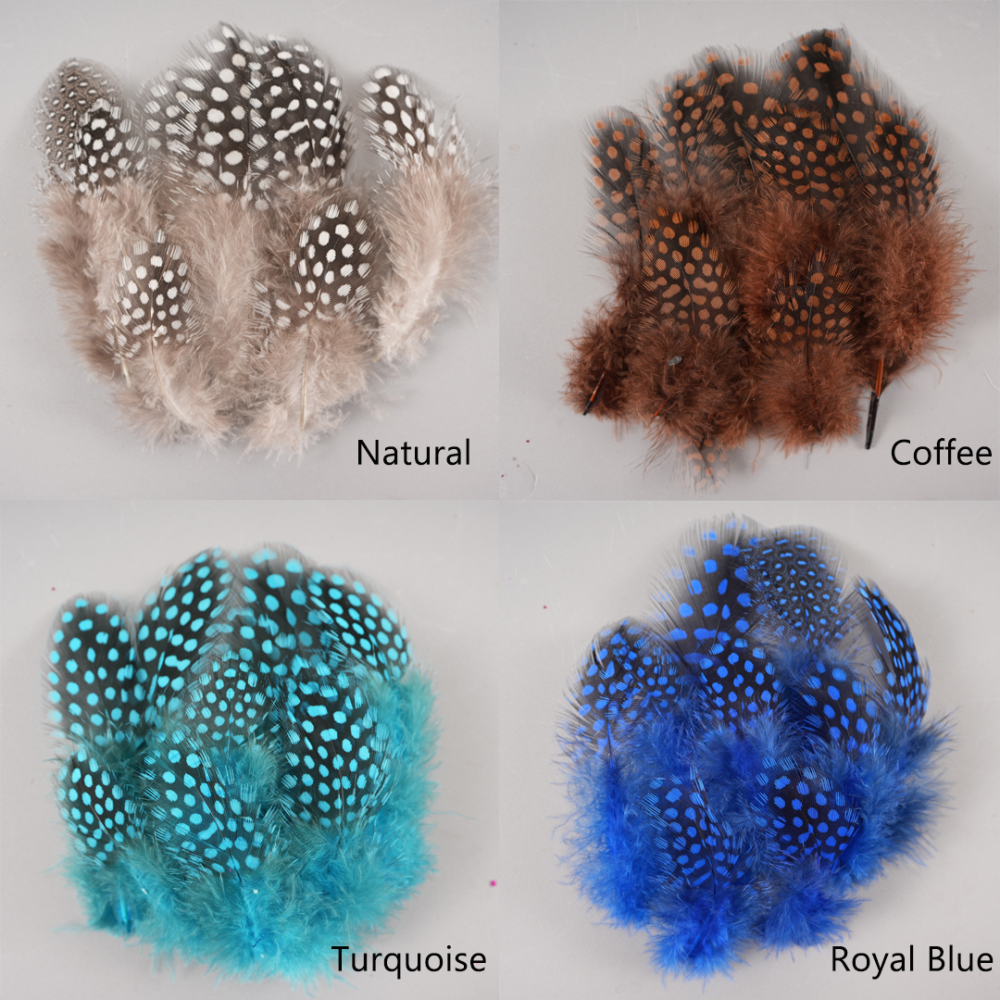 FEA1030 Natural Spotted Guinea Fowl Feathers for Ascot Derby Millinery 50pcs/pack