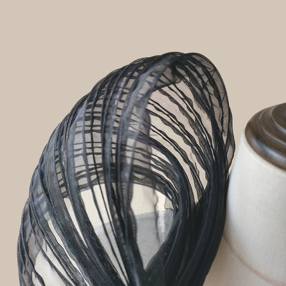 SFB1812-25cm Structured Boned Organza Trim for Royal Ascot, Derby & Gala Millinery One Yard