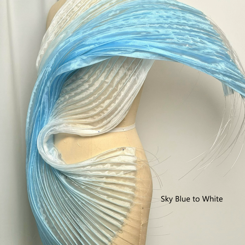 SFB1812-Ombré Sculptural Boned Pleated Organza Fabric for Couture 110cm Width One Yard