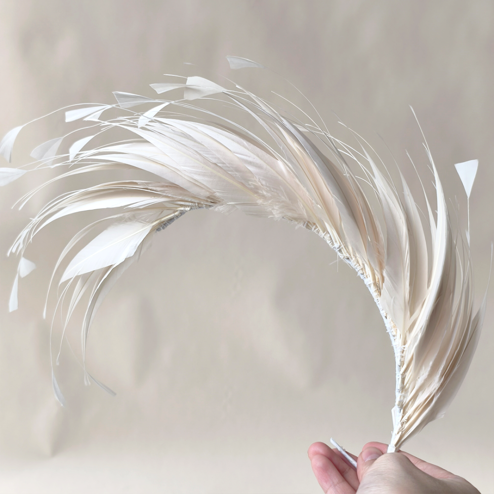 RM1737 Goose Feather Spray Arc Mount for Royal Ascot & Derby Millinery