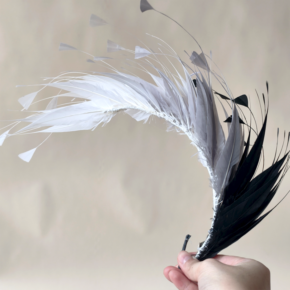 RM1737 Goose Feather Spray Arc Mount for Royal Ascot & Derby Millinery