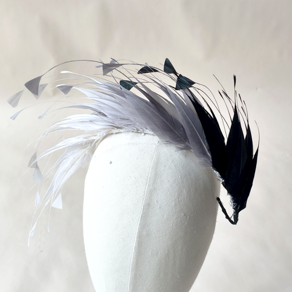 RM1737 Goose Feather Spray Arc Mount for Royal Ascot & Derby Millinery