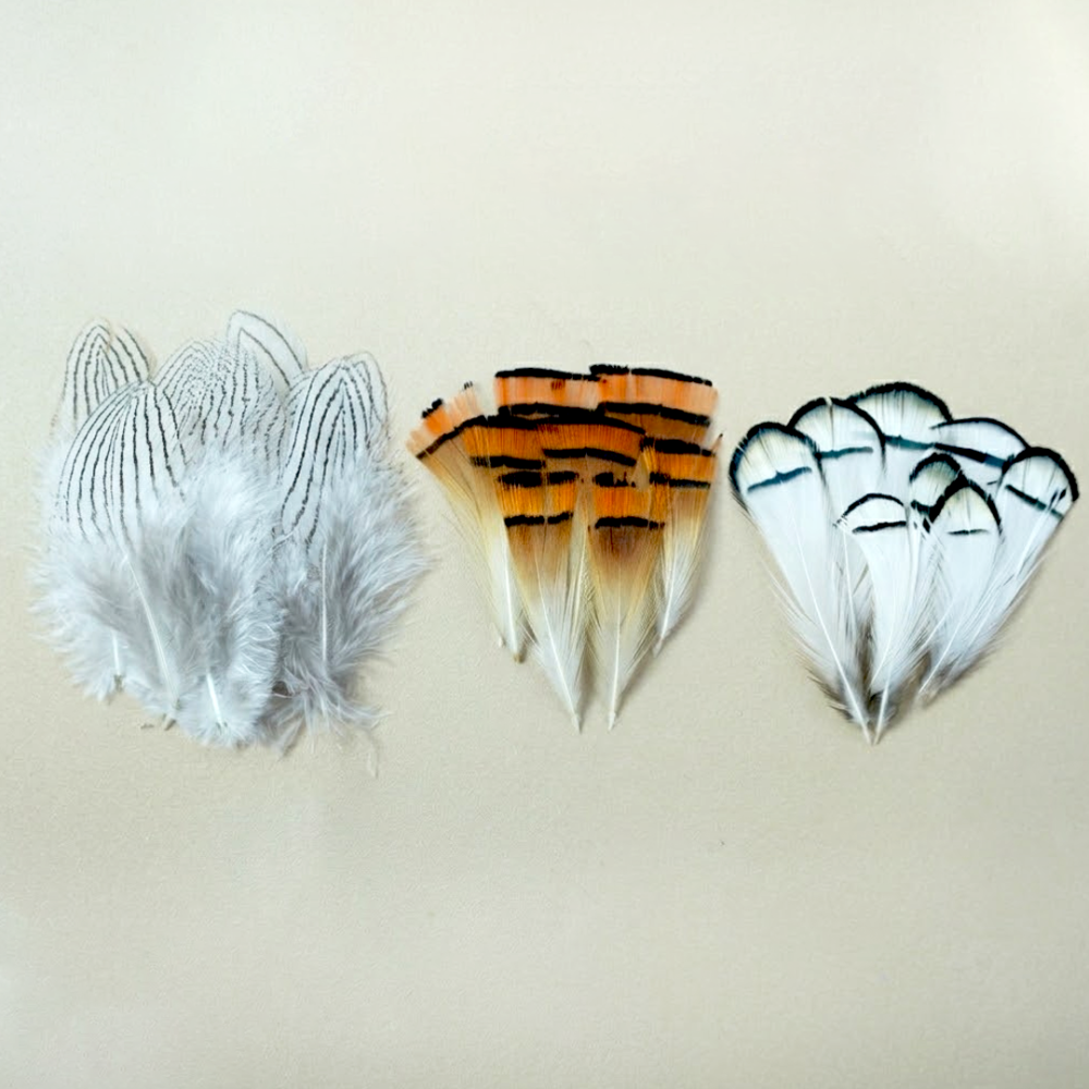 FEA1021-PH01 Natural Patterned Pheasant Feathers for Millinery & Bridal Headpieces 50pcs/ pack