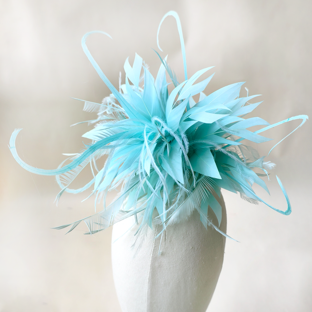 RM1405 Sculptural Multi-Feather Hybrid Statement Flower for Millinery & Derby Hats