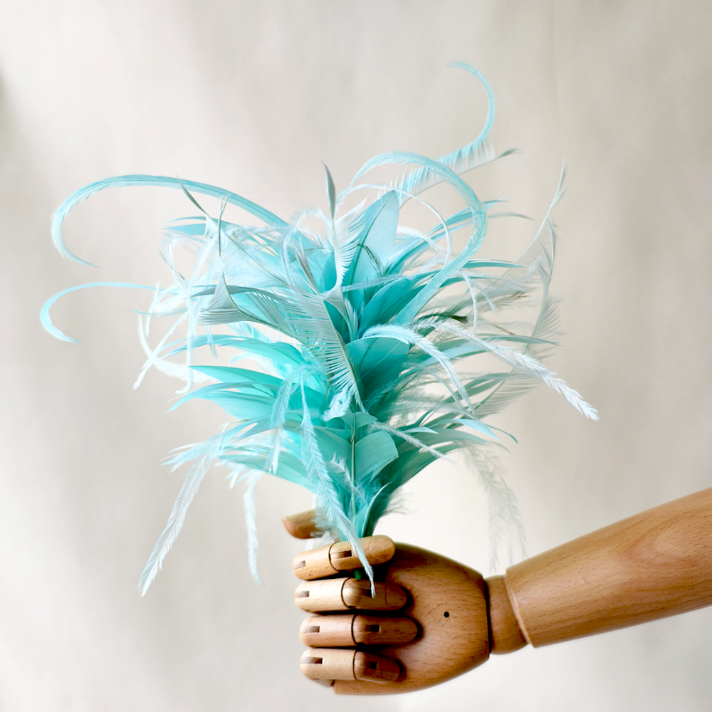 RM1405 Sculptural Multi-Feather Hybrid Statement Flower for Millinery & Derby Hats