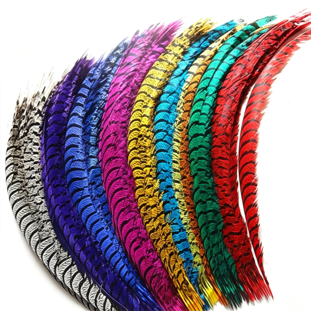 FEA1043 Curved Lady Amherst Pheasant Side Tail Feather 75-85cm for Royal Races & Couture Millinery One Piece
