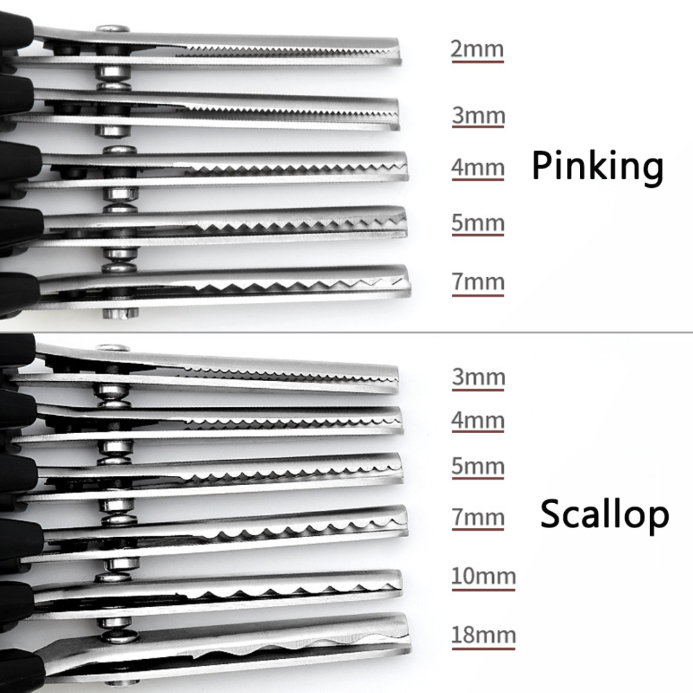 SCI001 Decorative Edge Pinking & Scallop Shears for Millinery Feathers & Couture Headwear