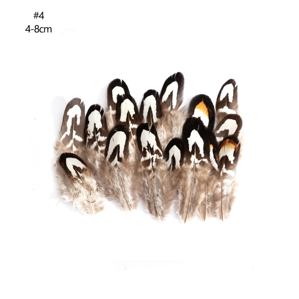 FEA1021-PH04 Geometric Patterned Pheasant Plumage Feathers for Millinery & Derby Headwear 50pcs/ pack
