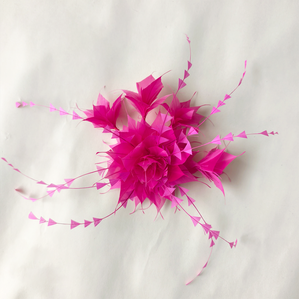 RB148 Geometric Cut Goose & Coque Feather Bloom for Raceday Millinery & Couture Headwear