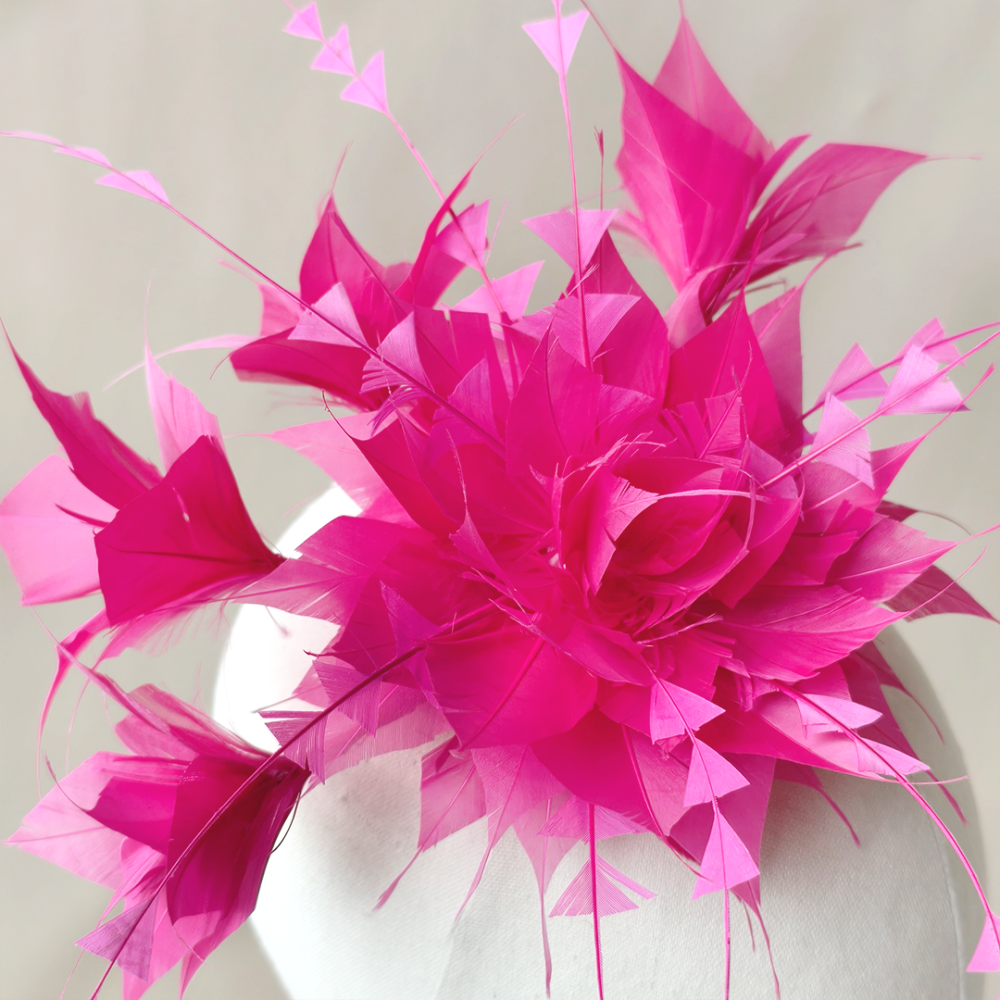 RB148 Geometric Cut Goose & Coque Feather Bloom for Raceday Millinery & Couture Headwear