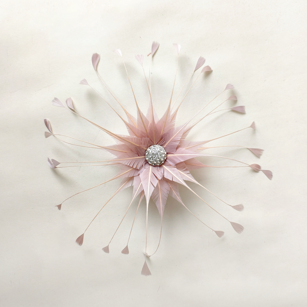 RB150 Sunburst Trimmed Goose Feather Starburst Mount for Race Day, Bridal & Occasion Hats