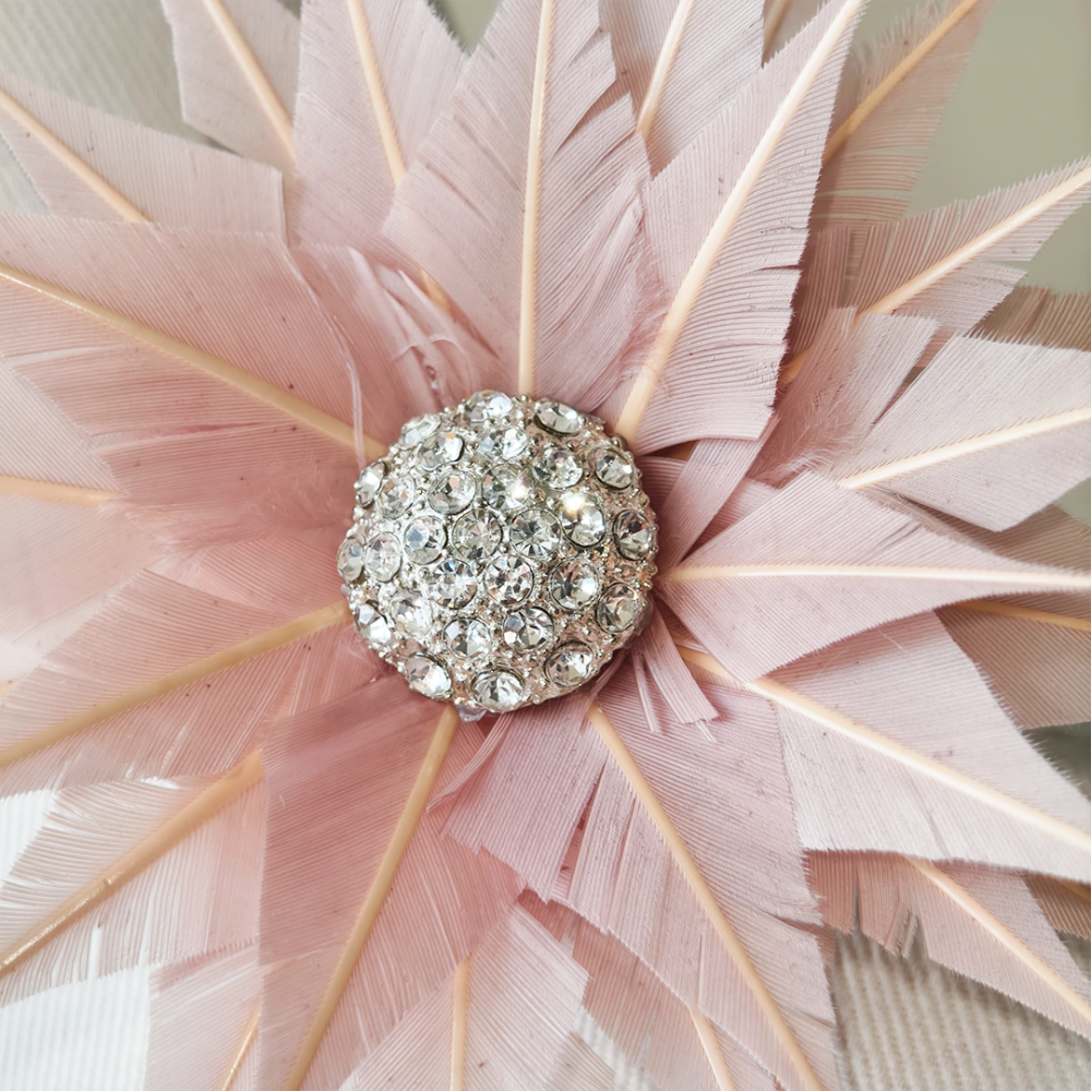 RB150 Sunburst Trimmed Goose Feather Starburst Mount for Race Day, Bridal & Occasion Hats
