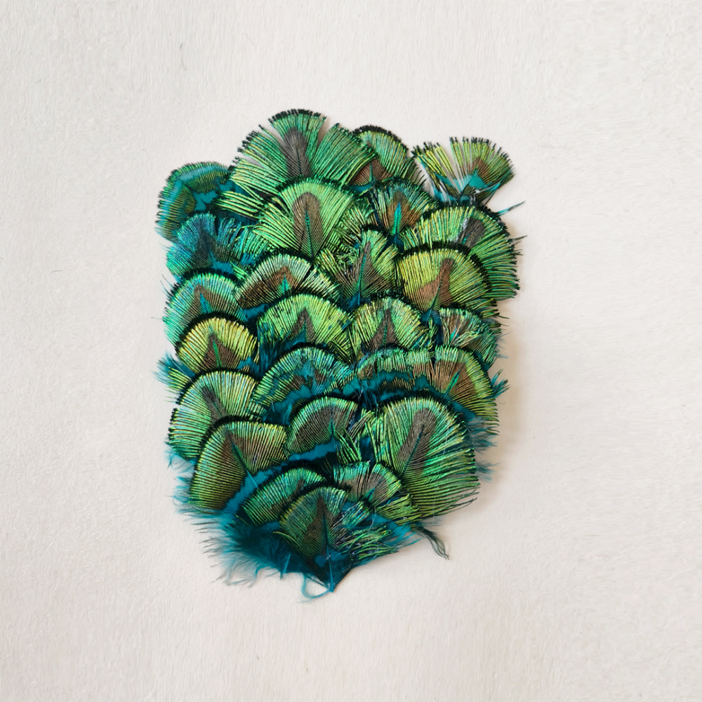 RL-PPL Natural Peacock Feather Pad For Millinery & Costume Trim 1 Piece