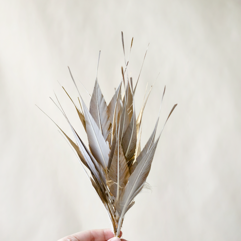 RM1738 Rigidity Gold-Sprayed Goose Feather Mount for Couture Millinery