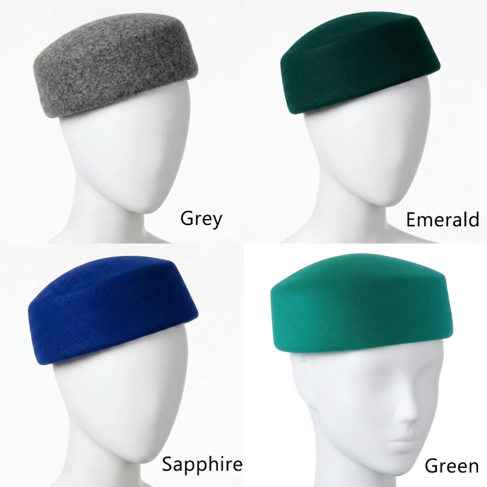 HBM082 Structured Oval Pillbox Base 100% Wool Felt for Winter Couture & Derby Fashion