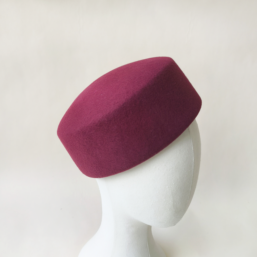 HBM082 Structured Oval Pillbox Base 100% Wool Felt for Winter Couture & Derby Fashion