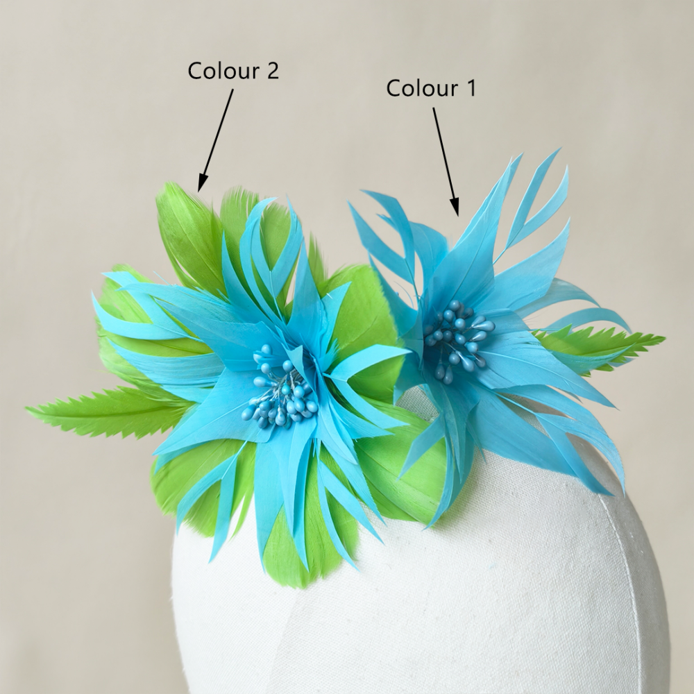 RB151 Dynamic Crab-Claw Silhouette Twin Goose Feather Mount for Couture & Racing Fashion