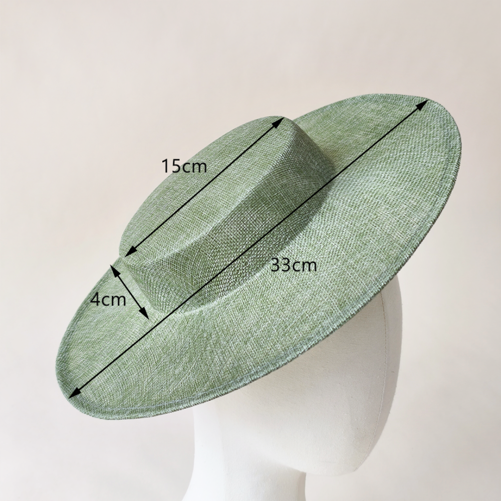 HBM033 Shallow Crown Boater Sinamay-Style Mesh Hat Base for Derby & Melbourne Cup
