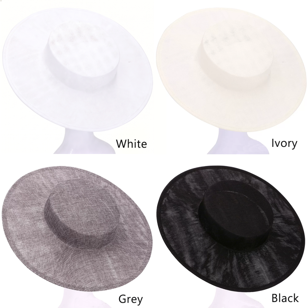 HBM033 Shallow Crown Boater Sinamay-Style Mesh Hat Base for Derby & Melbourne Cup