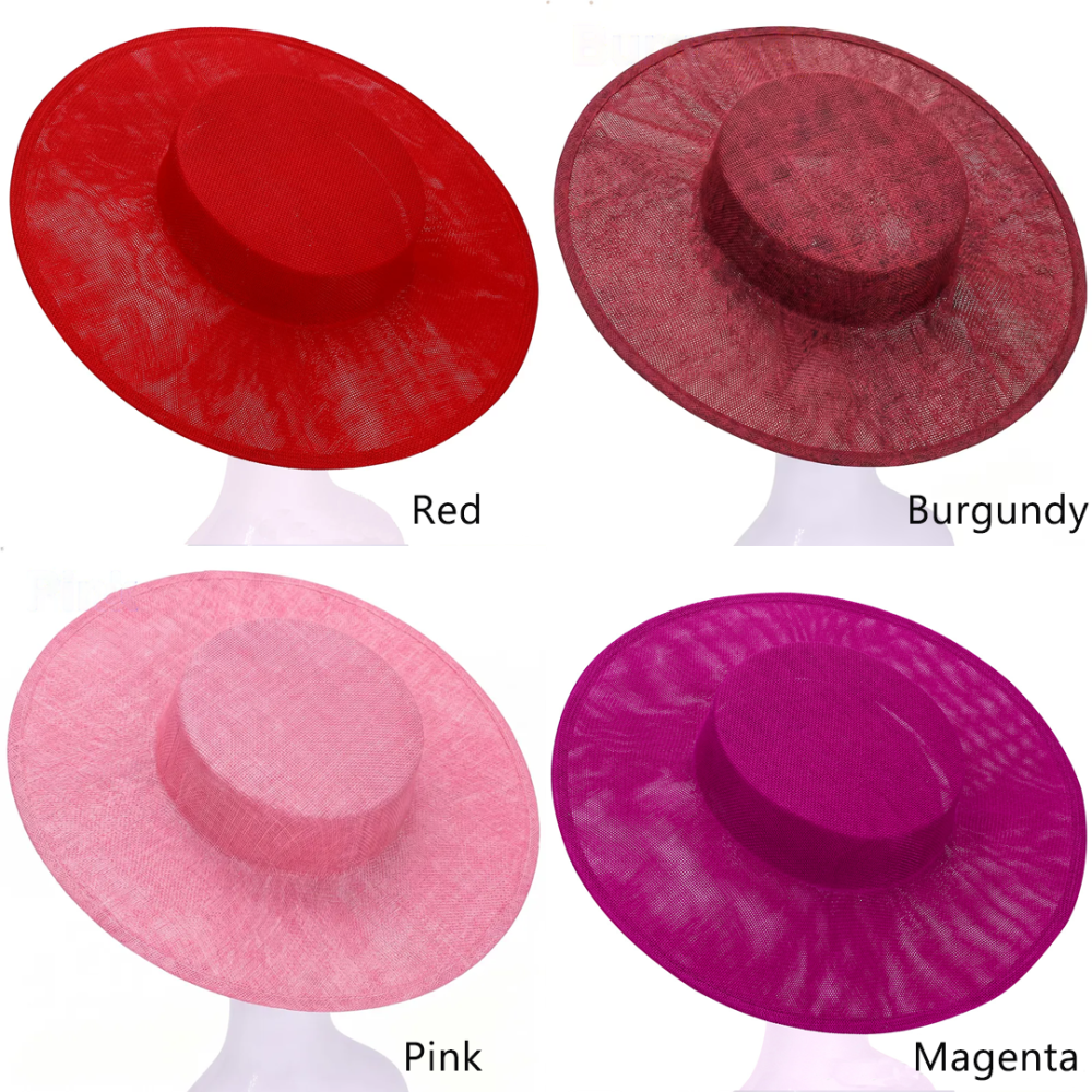 HBM033 Shallow Crown Boater Sinamay-Style Mesh Hat Base for Derby & Melbourne Cup