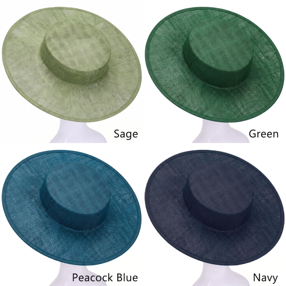 HBM033 Shallow Crown Boater Sinamay-Style Mesh Hat Base for Derby & Melbourne Cup