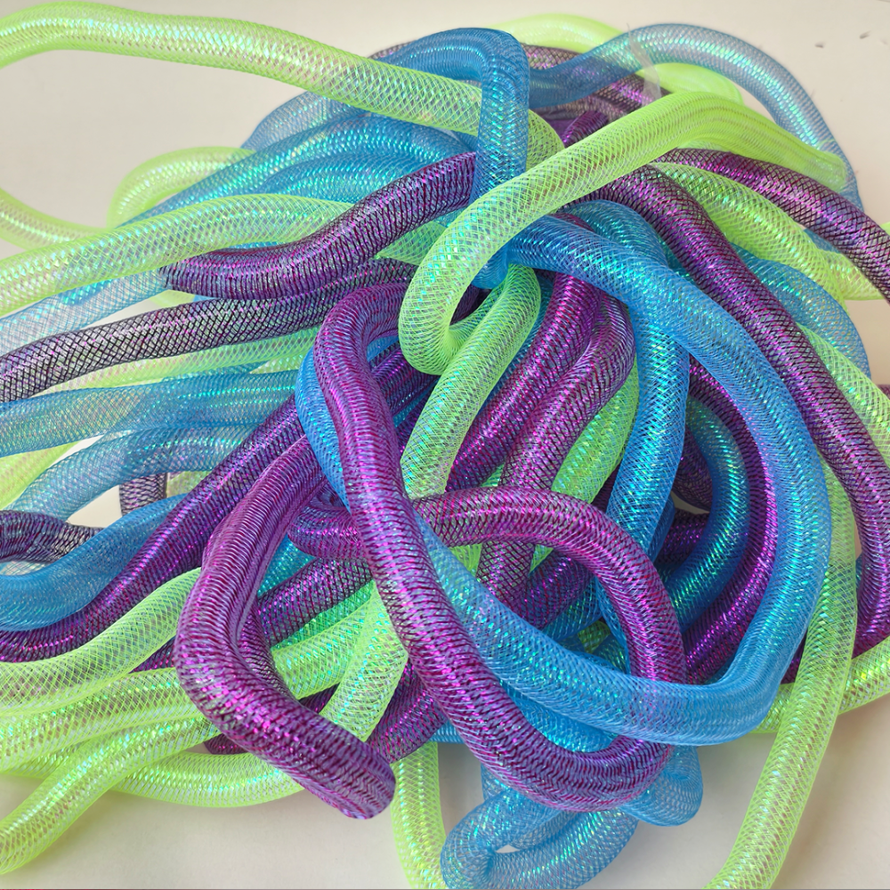 CH010 Iridescent Kinetic Tubular Crinoline 16mm for Couture Racing & Derby Millinery