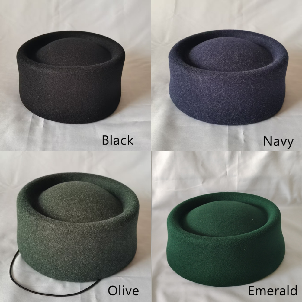 HBM081 Indented Felt Pillbox Hat Base Premium Brushed Finish Derby & Bridal Millinery