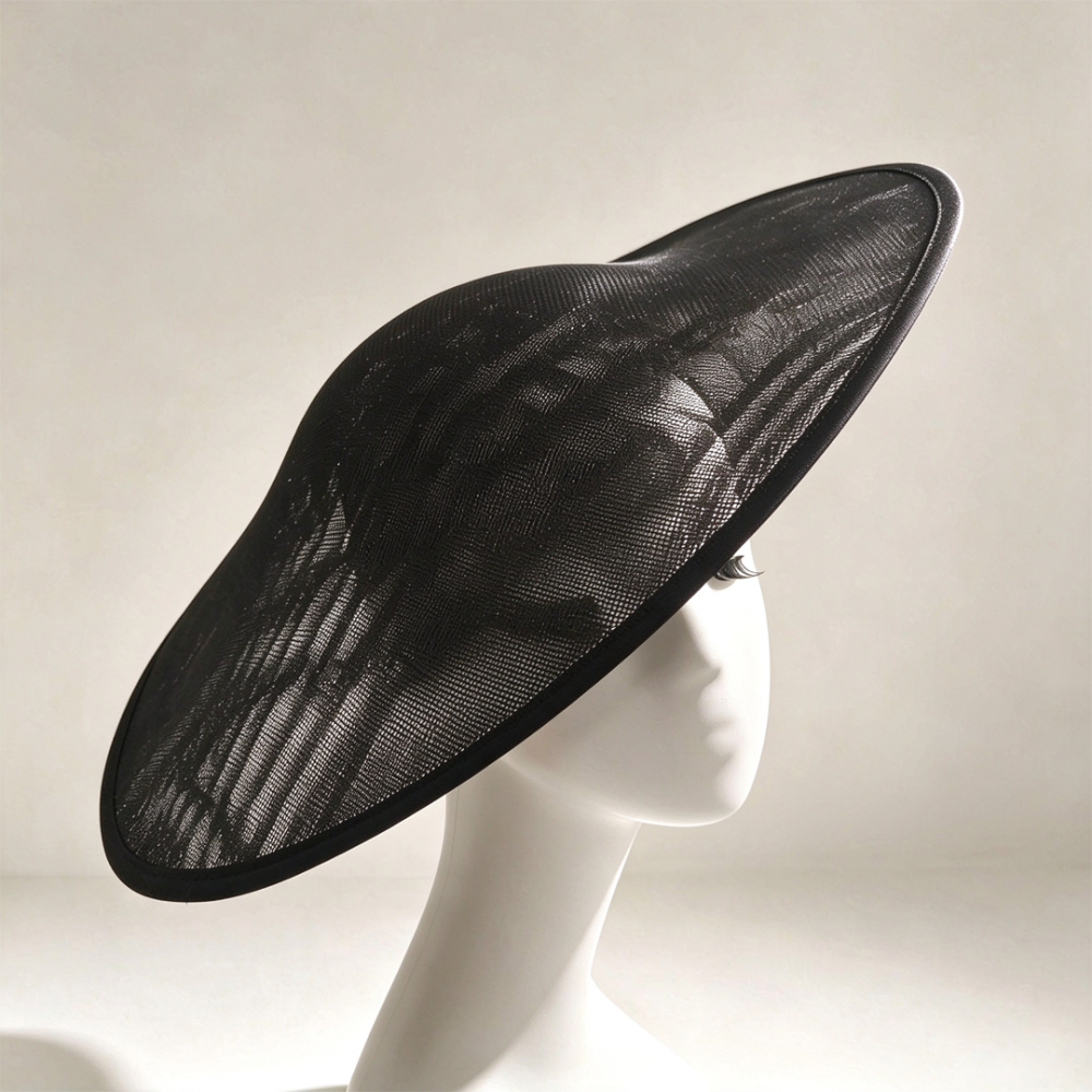 HBM036 Asymmetric Sweeping Saucer Base in Poly-Sinamay for Ascot, Melbourne Cup & Derby