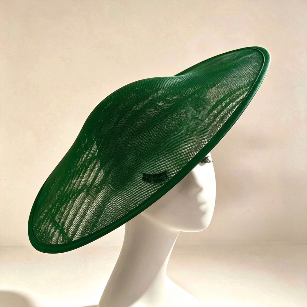 HBM036 Asymmetric Sweeping Saucer Base in Poly-Sinamay for Ascot, Melbourne Cup & Derby