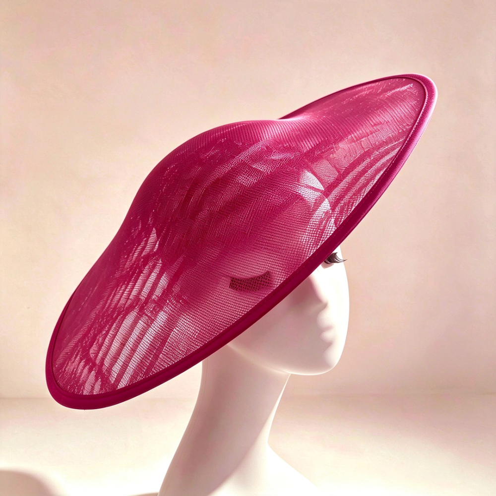 HBM036 Asymmetric Sweeping Saucer Base in Poly-Sinamay for Ascot, Melbourne Cup & Derby