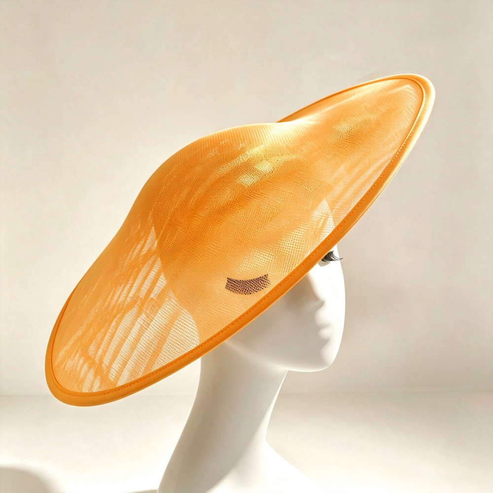 HBM036 Asymmetric Sweeping Saucer Base in Poly-Sinamay for Ascot, Melbourne Cup & Derby