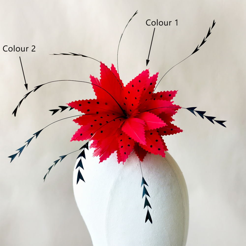 RM829 Polka Dots Jagged Goose Feather Mount for Couture Racing Millinery