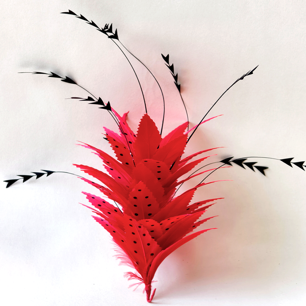 RM829 Polka Dots Jagged Goose Feather Mount for Couture Racing Millinery
