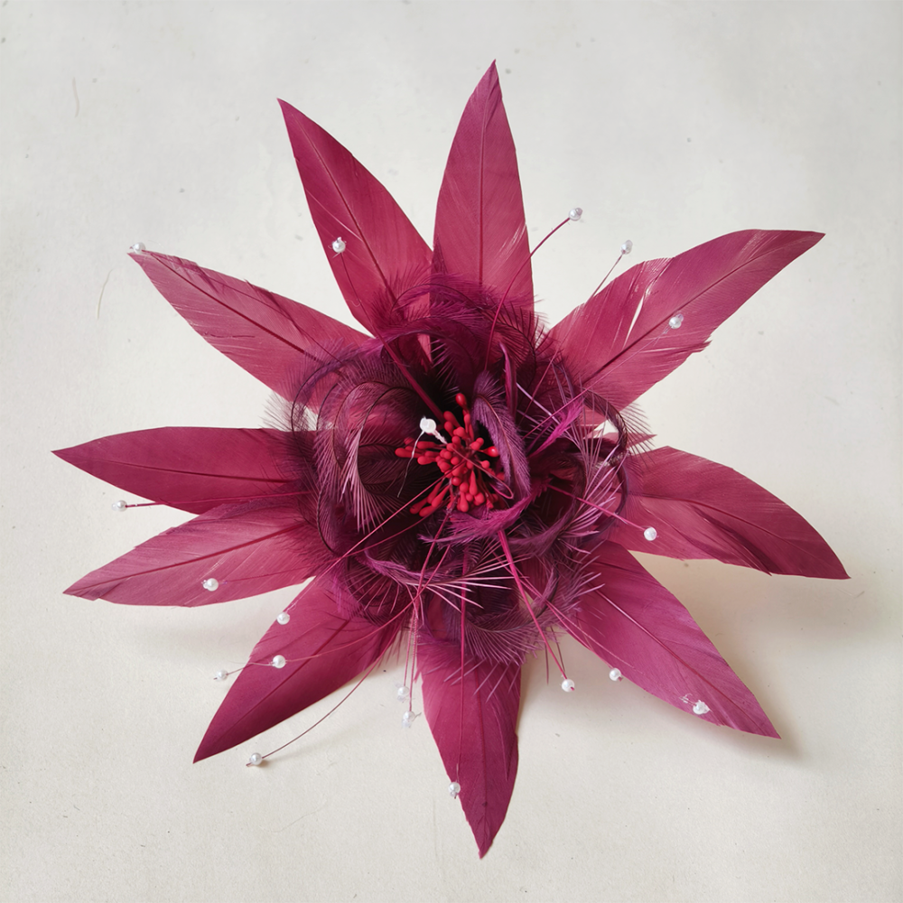 RB085 Feather Flower Millinery Fascinators Hat Handcraft Headress for Millinery & Couture Hats – 80+ Colours | No MOQ