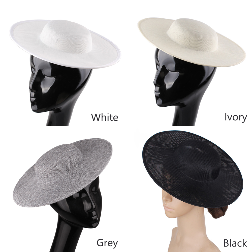 HBM034 Classic Wide Brim Hat Base Premium Sinamay Alternative for Ascot & Bridal 11.8″