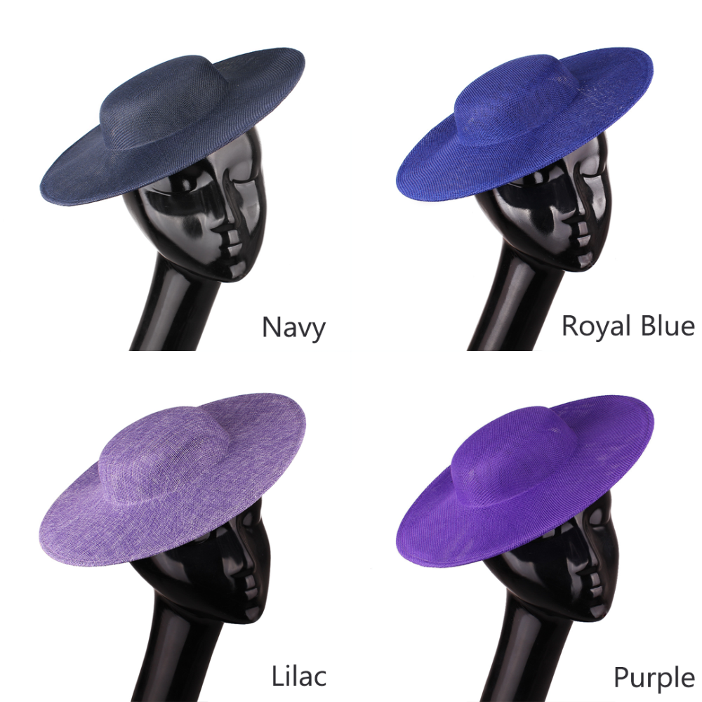 HBM034 Classic Wide Brim Hat Base Premium Sinamay Alternative for Ascot & Bridal 11.8″